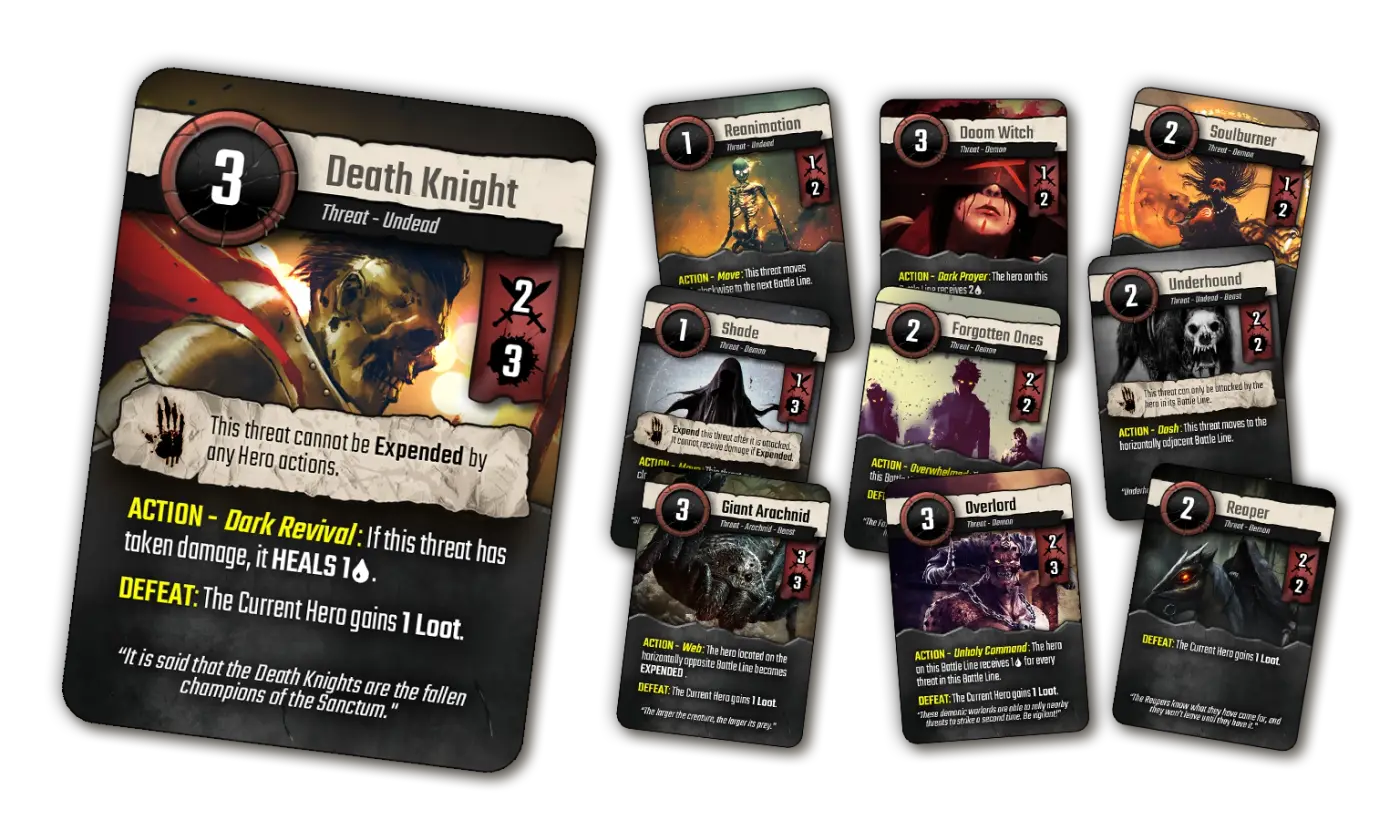 Threats in Heroes of the Sanctum